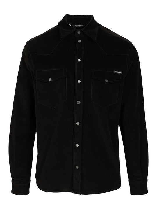 Striped Velvet Shirt Shirts Nero
