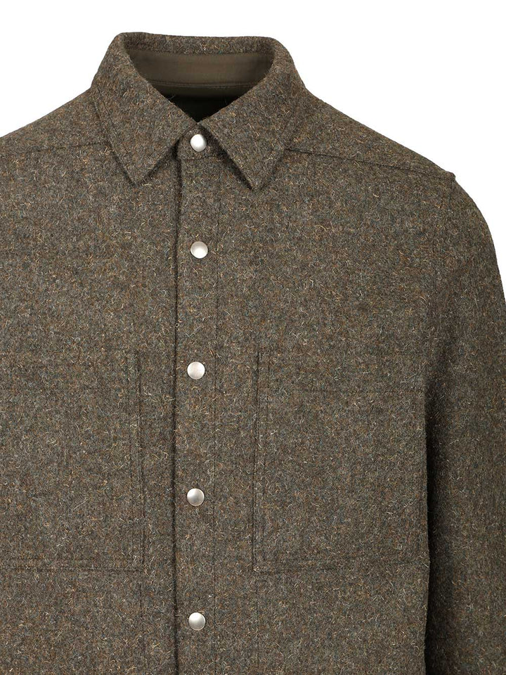 Rick Owens Wool Overshirt Giacche - Verde | 292c88080dfc08aa22a969b8880dd89972126334