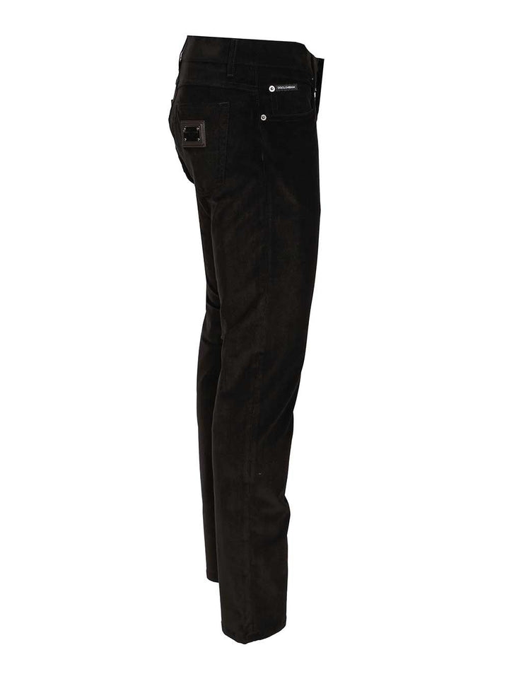 Dolce & Gabbana Cotton And Cashmere Trousers - Nero | b87c37982cf3939db843091c732bb93cc30187ea