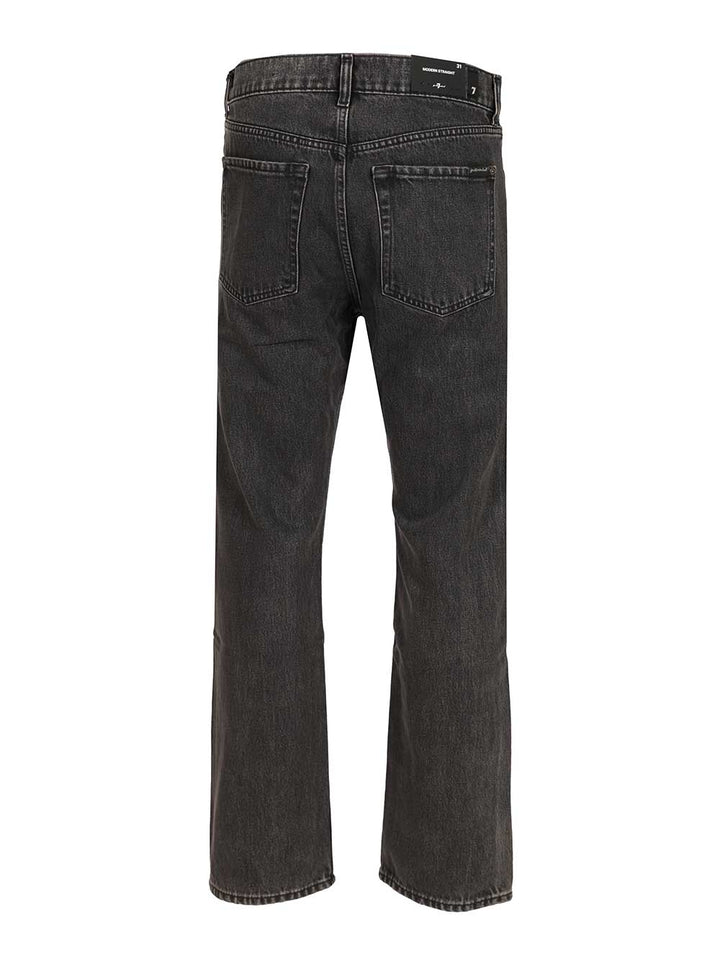 7 For All Mankind Straight Fit Jeans - Nero | 9685ee5408327e633b0cfd6de099912e2fb9752c