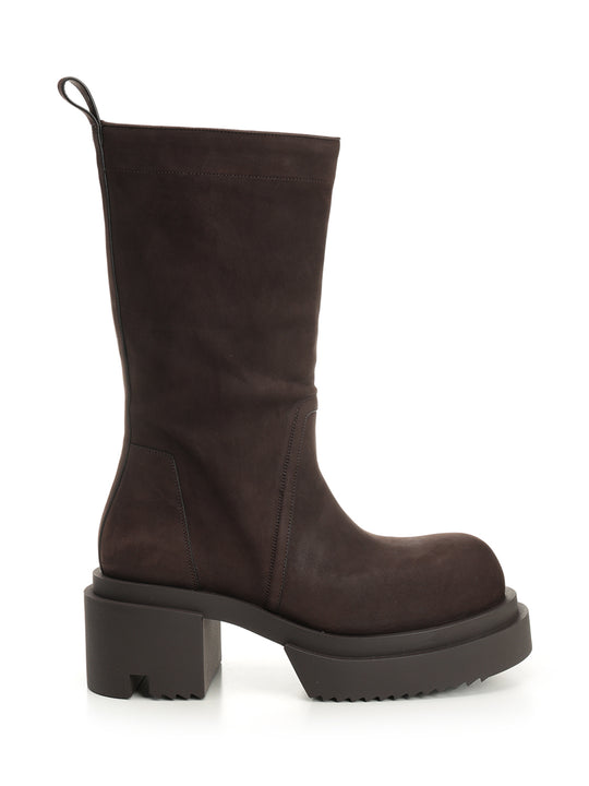 Suede Pull-On Boots Marrone