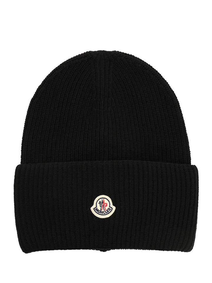 Moncler Wool Hat Cappelli - Nero | 1ecd600f656439f1ec23531dd2c7d4d53ea893ad