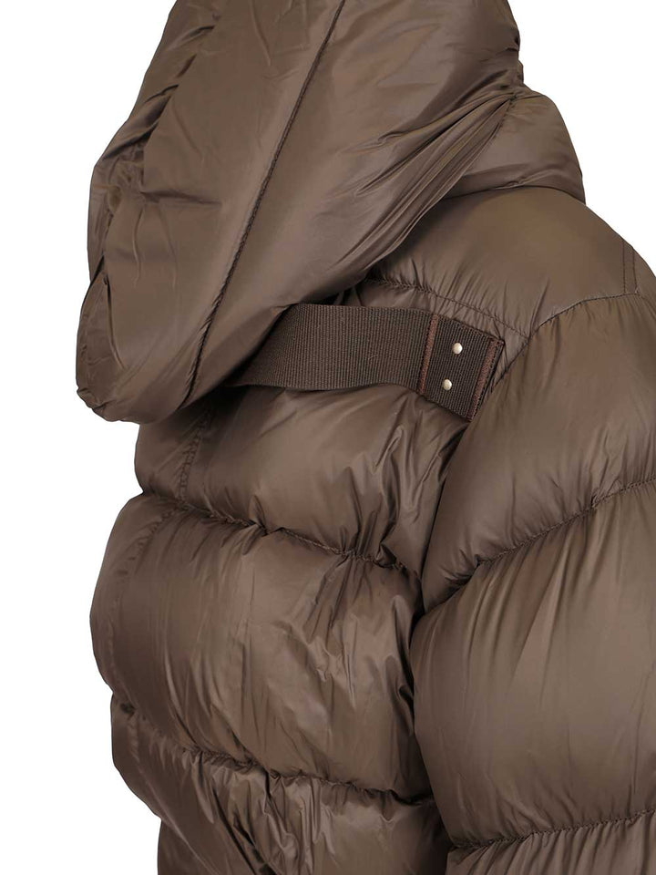 Rick Owens Quilted Nylon Down Jacket Coats - Marrone | 38097e2c2a53dc39c2ccbe17ffa065e9b5f26102