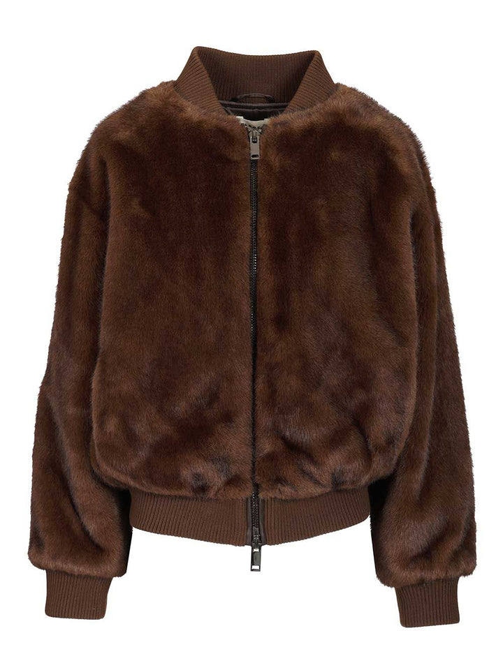 P.A.R.O.S.H. Faux Fur Jacket Giacche - Marrone | b8b05f12e9528a6012846fa956f016c494472b89