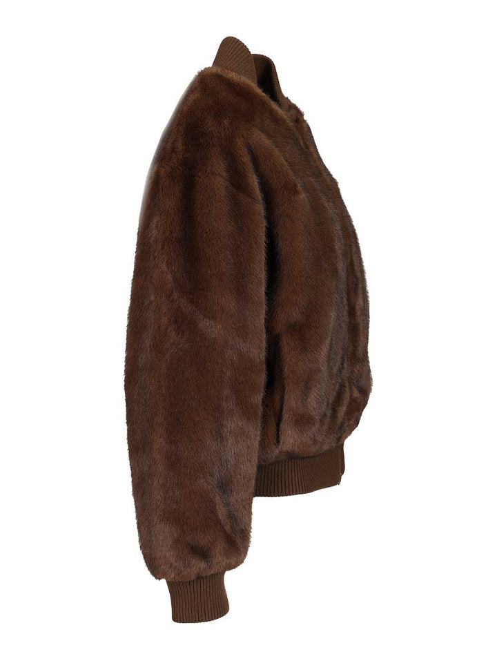 P.A.R.O.S.H. Faux Fur Jacket Giacche - Marrone | ece8041077017dae3f4d9ec08bb6db65af6e83f7