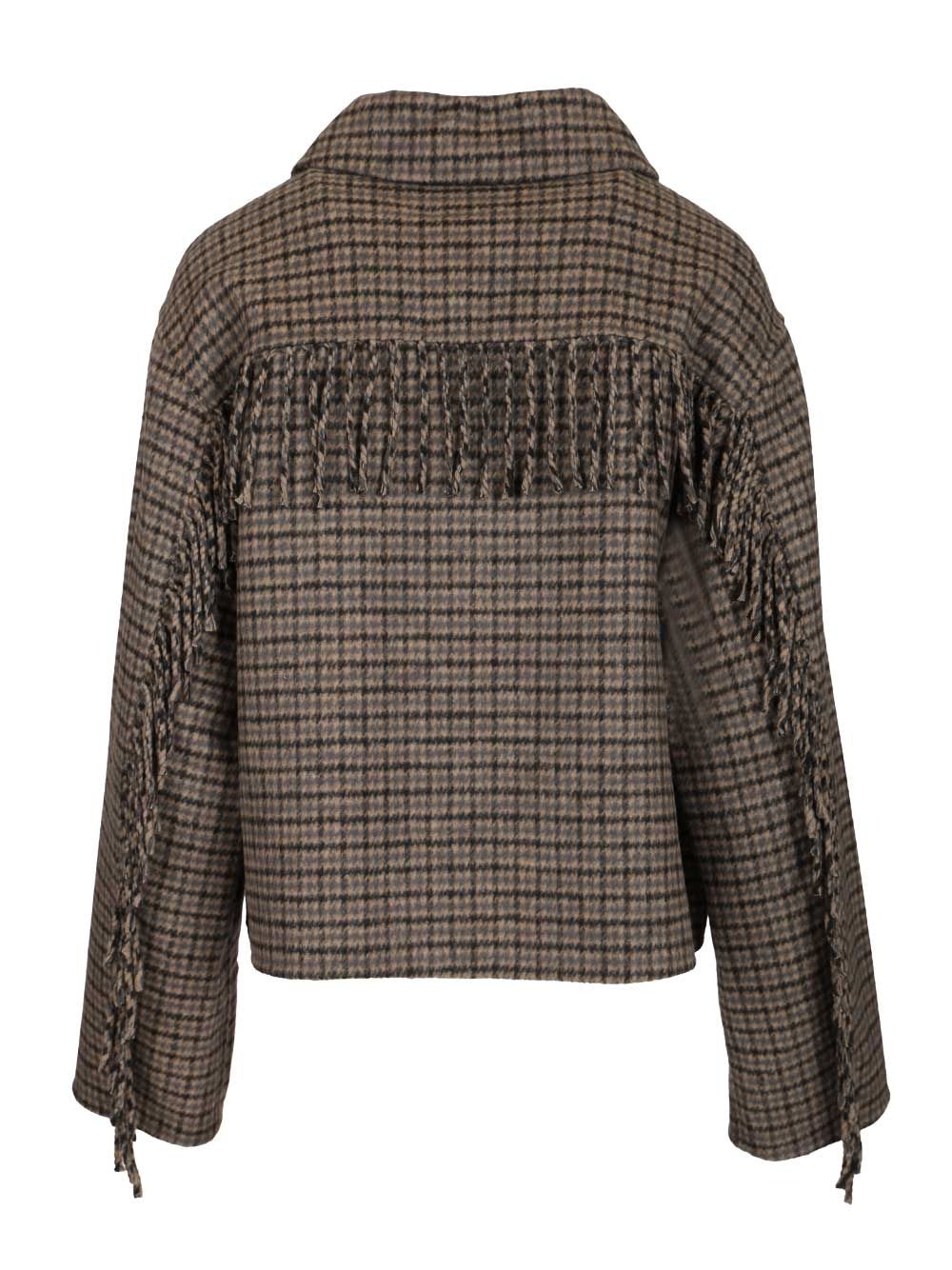 P.A.R.O.S.H. Fringed Jacket Giacche - Grey | e37080ec12a4b9d899e794867ab881fda2d21e18