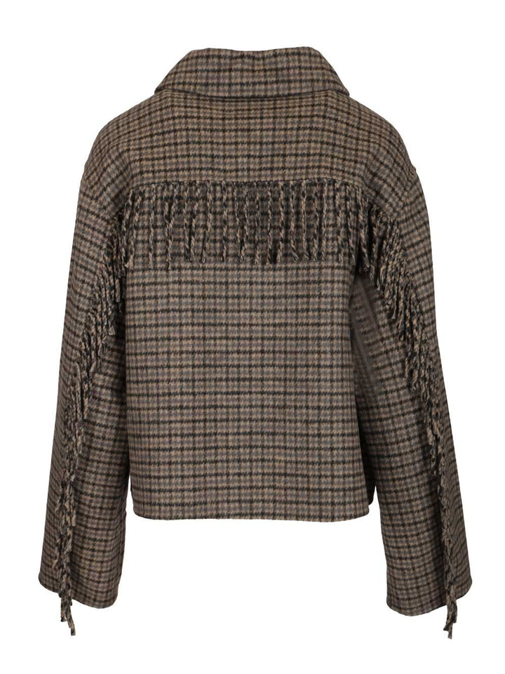 P.A.R.O.S.H. Fringed Jacket Giacche - Grey | e37080ec12a4b9d899e794867ab881fda2d21e18