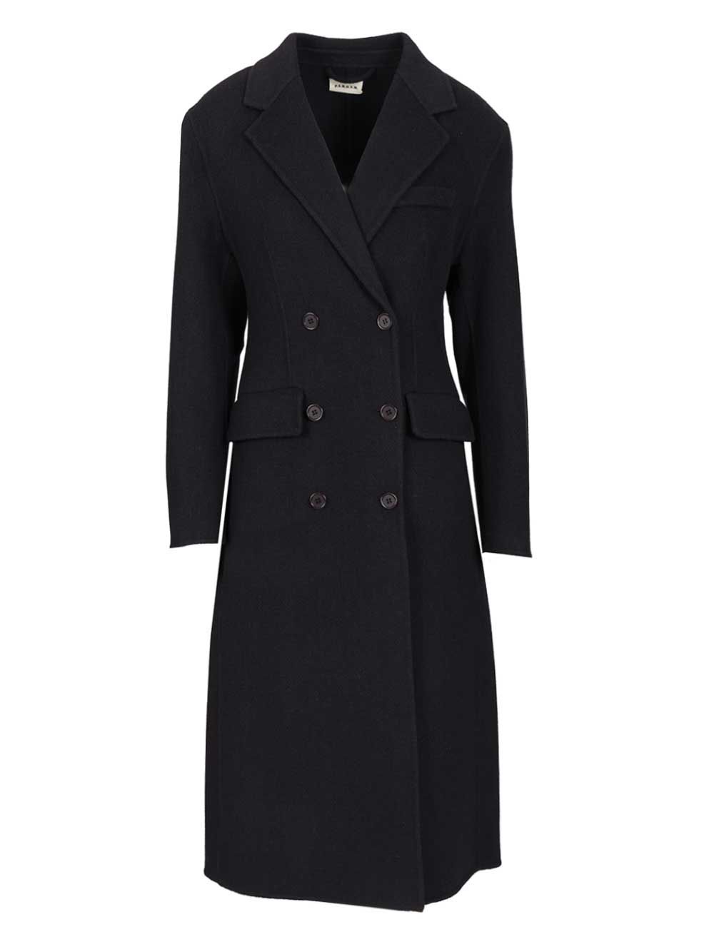 P.A.R.O.S.H. Double-Breasted Coat Coats - Blu | d6e8e9a68c5db84a62d92d3b22a072884484bd59