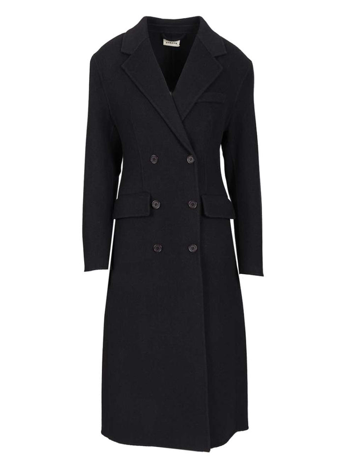 P.A.R.O.S.H. Double-Breasted Coat Coats - Blu | f992b6fb7f8cc1e60b3154b6b32def23de0ceb8c