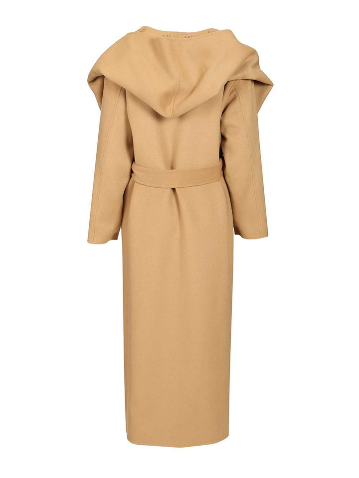 P.A.R.O.S.H. Wool Coat With Scarf Coats - Beige | 0d3123d74c98bdb1300adcc347fca5338a3089ec
