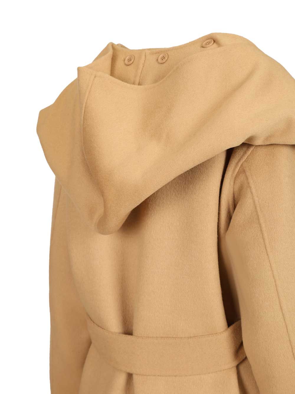 P.A.R.O.S.H. Wool Coat With Scarf Coats - Beige | 57e666c83e3d472c42f8f463fe330ab8b2ed4002