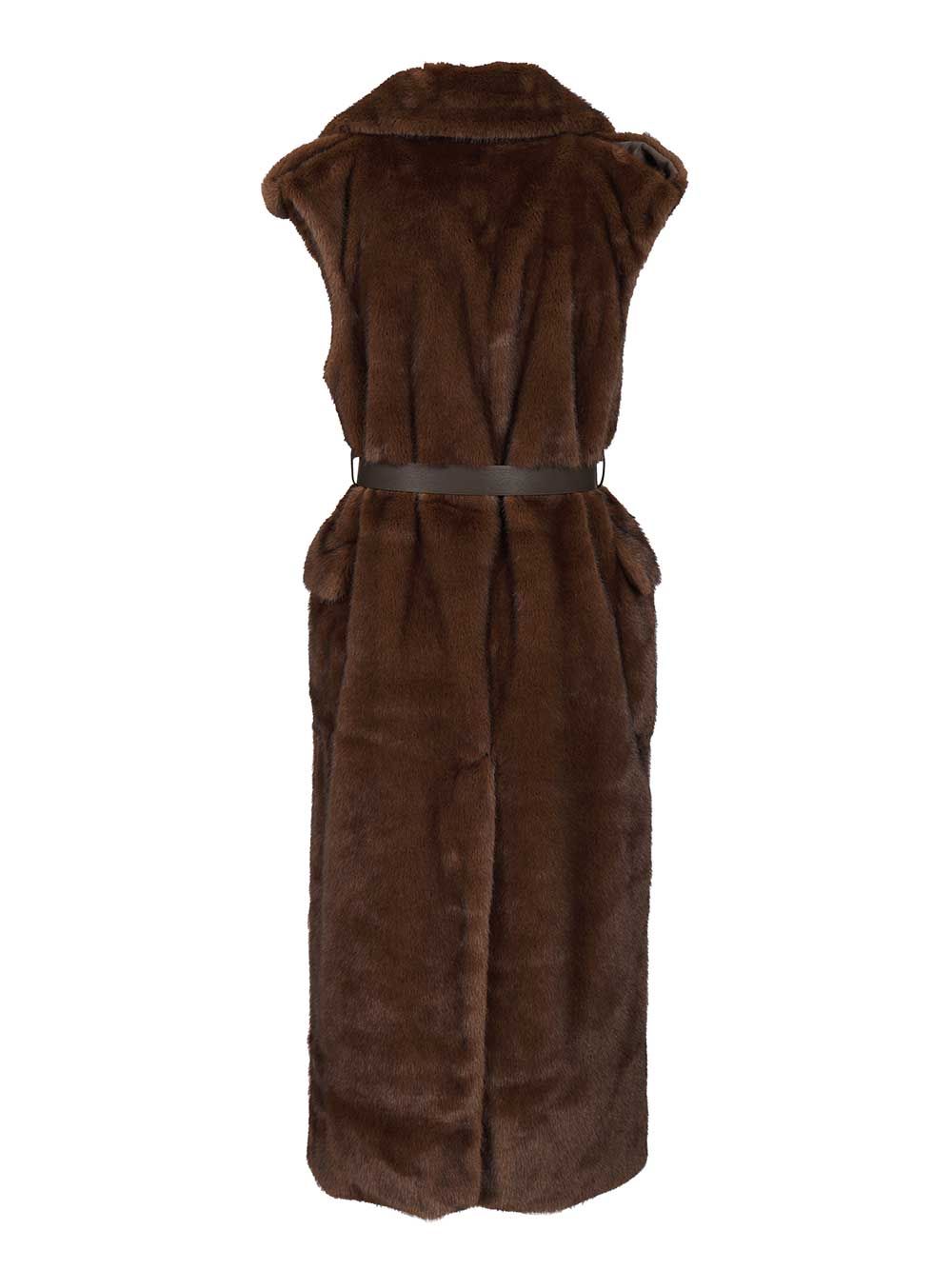 P.A.R.O.S.H. Sleeveless Coat Giacche - Marrone | ff59ca5bb147cbabebd28628e2cfe2efd750f38e