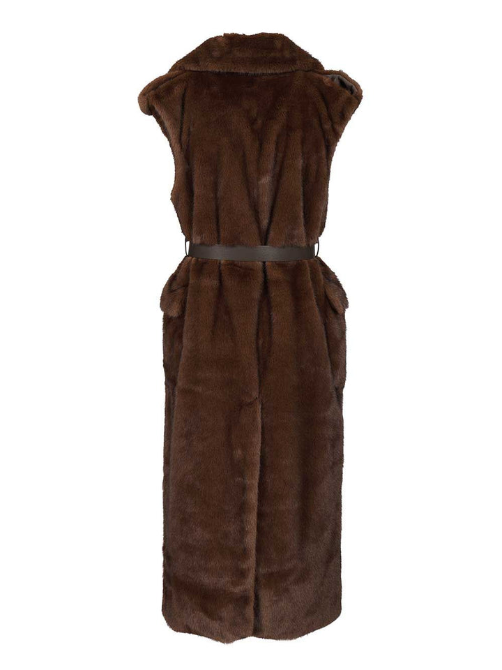 P.A.R.O.S.H. Sleeveless Coat Giacche - Marrone | ff59ca5bb147cbabebd28628e2cfe2efd750f38e