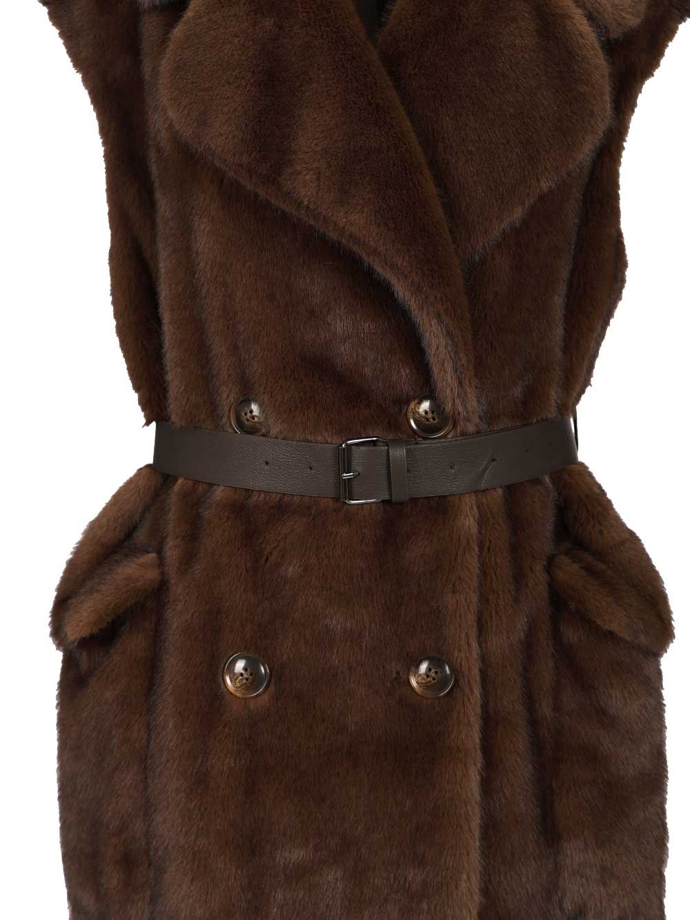 P.A.R.O.S.H. Sleeveless Coat Giacche - Marrone | 04baac5970a399a07206fff06a182954c5103560