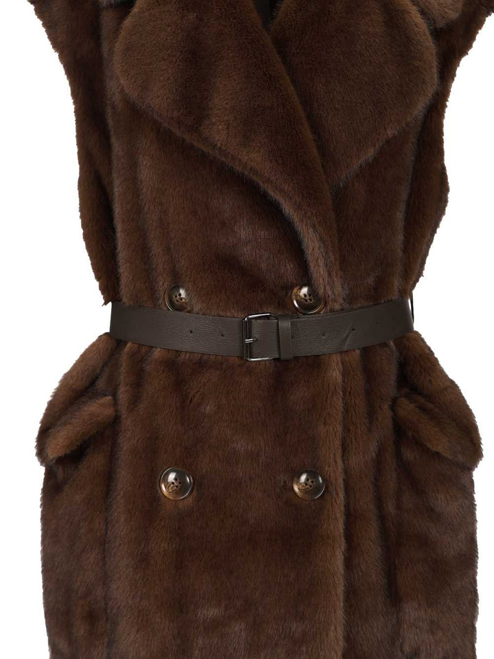 P.A.R.O.S.H. Sleeveless Coat Giacche - Marrone | 04baac5970a399a07206fff06a182954c5103560