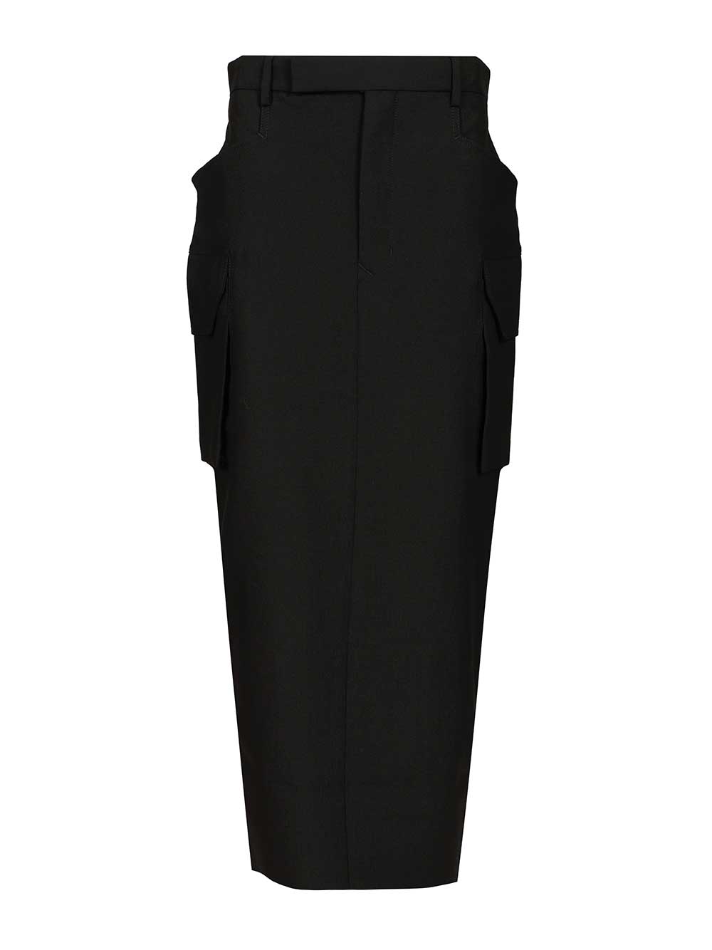 Rick Owens Firebanks Wool Midi Skirt Gonne - Nero | 4c5ae857e66734aff37c470043551dfa55e8133d
