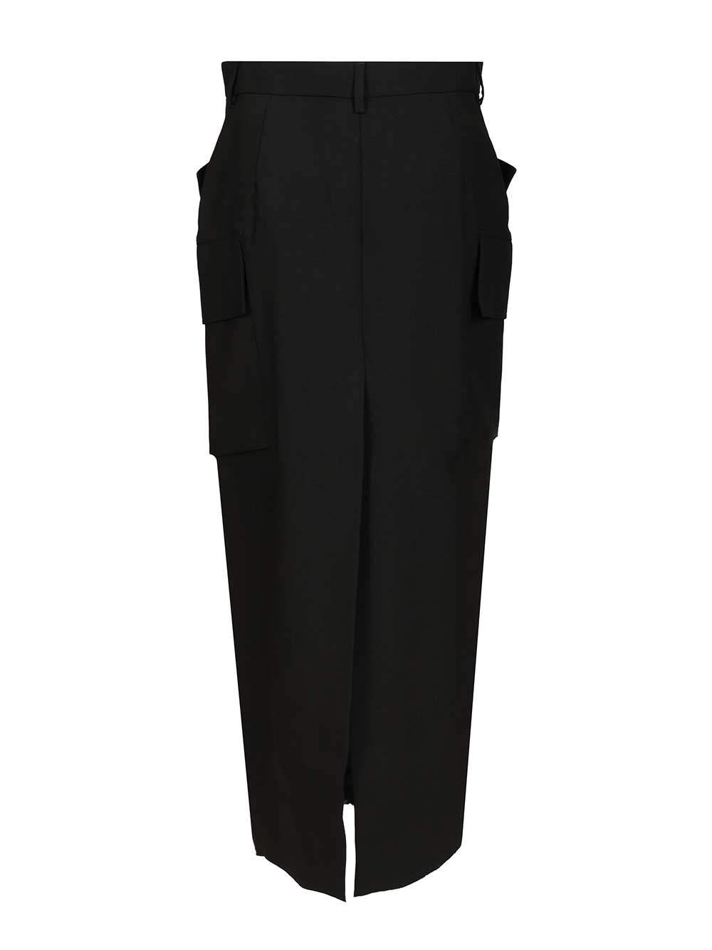 Rick Owens Firebanks Wool Midi Skirt Gonne - Nero | 87bb9219301241c9319e87e2a2464e5bc6e553b0