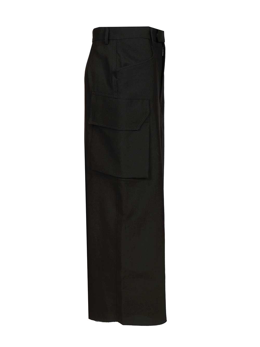 Rick Owens Firebanks Wool Midi Skirt Gonne - Nero | 70b1e9521135be97248ec2c7a5e2720bedd73818