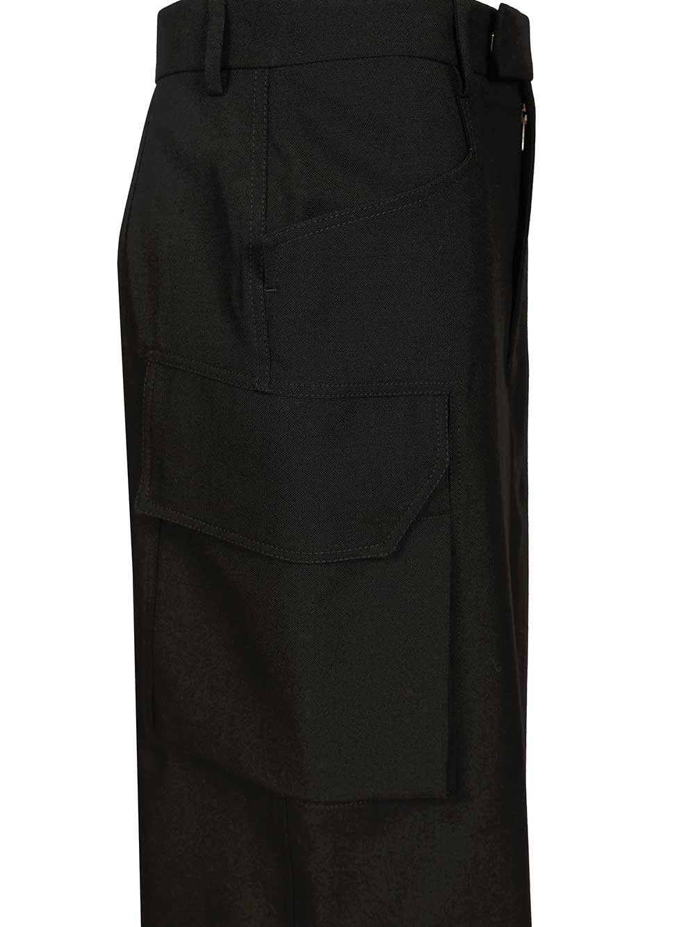 Rick Owens Firebanks Wool Midi Skirt Gonne - Nero | 7af8068bee21c6098239349df7d3ebb91716e1c5