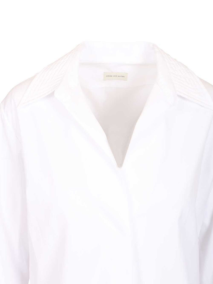 Dries Van Noten Celinta Cotton Shirt Shirts - Bianco | 2261d0d8b9ea6985ad46961755ee0b1b99d54fbc