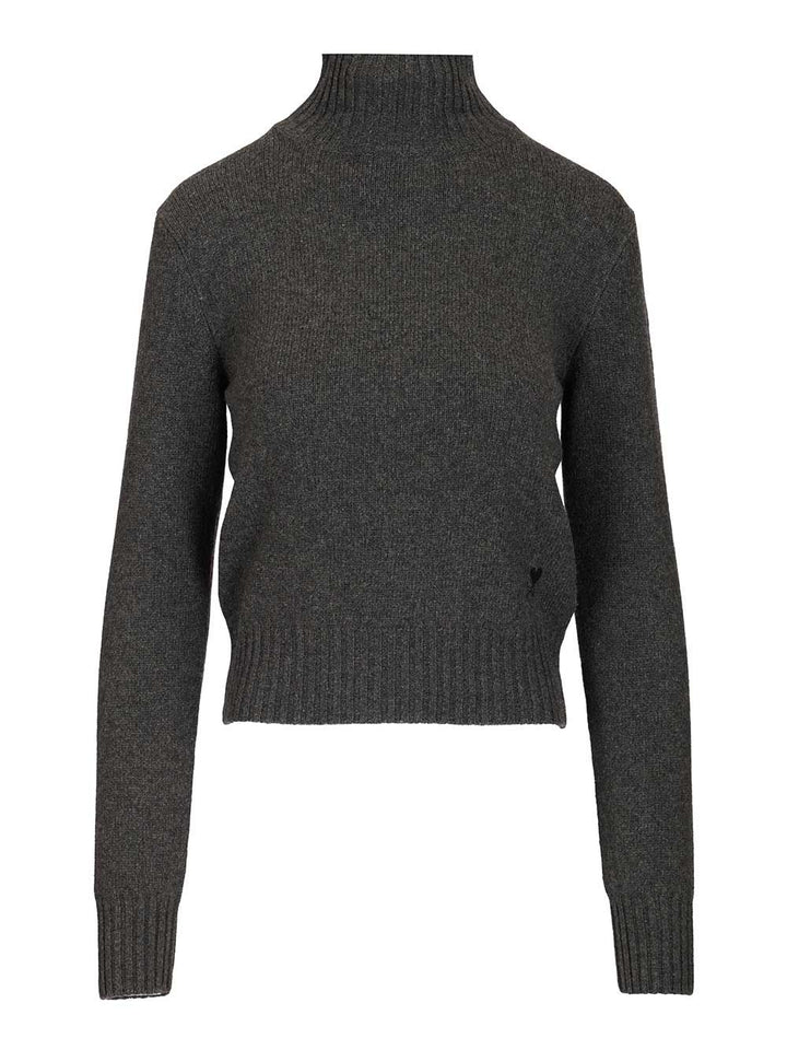 Ami Turtleneck Sweater Knitwear - Nero | dc6e3183a375bdfe466b3185d54ee48fa6c2889d