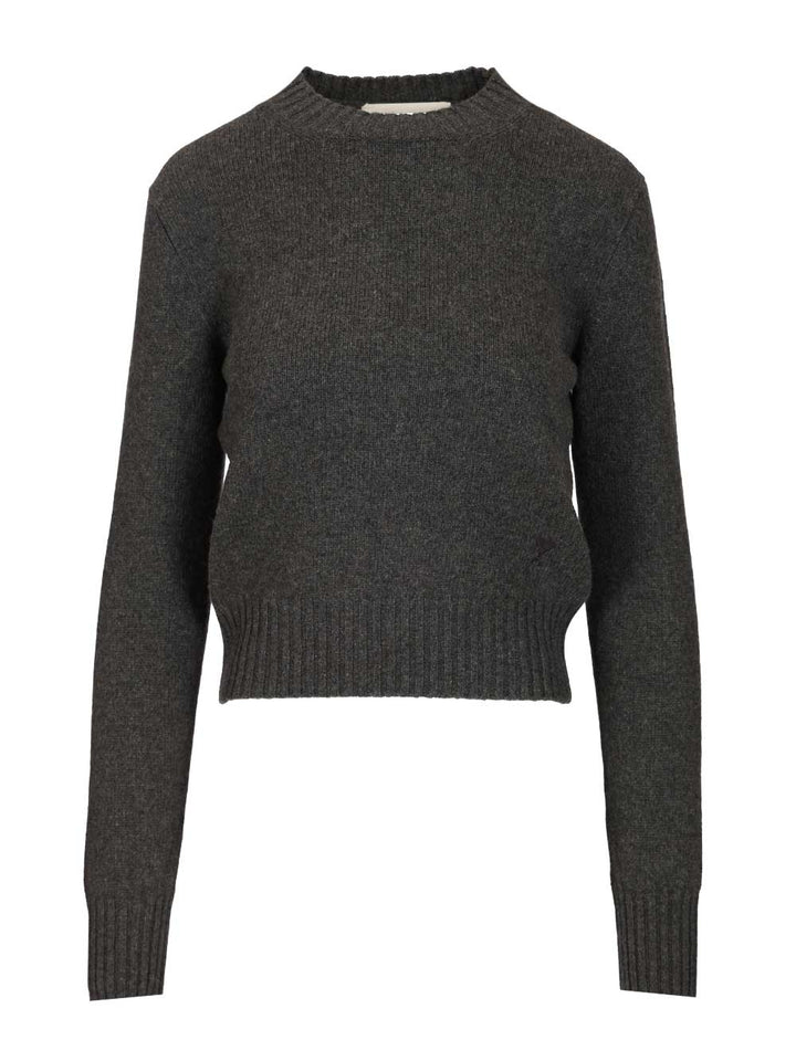 Ami Wool And Cashmere Sweater Knitwear - Nero | 6683e4e1e0ed6fbfb6e6fb9c17e9115ef705b83c