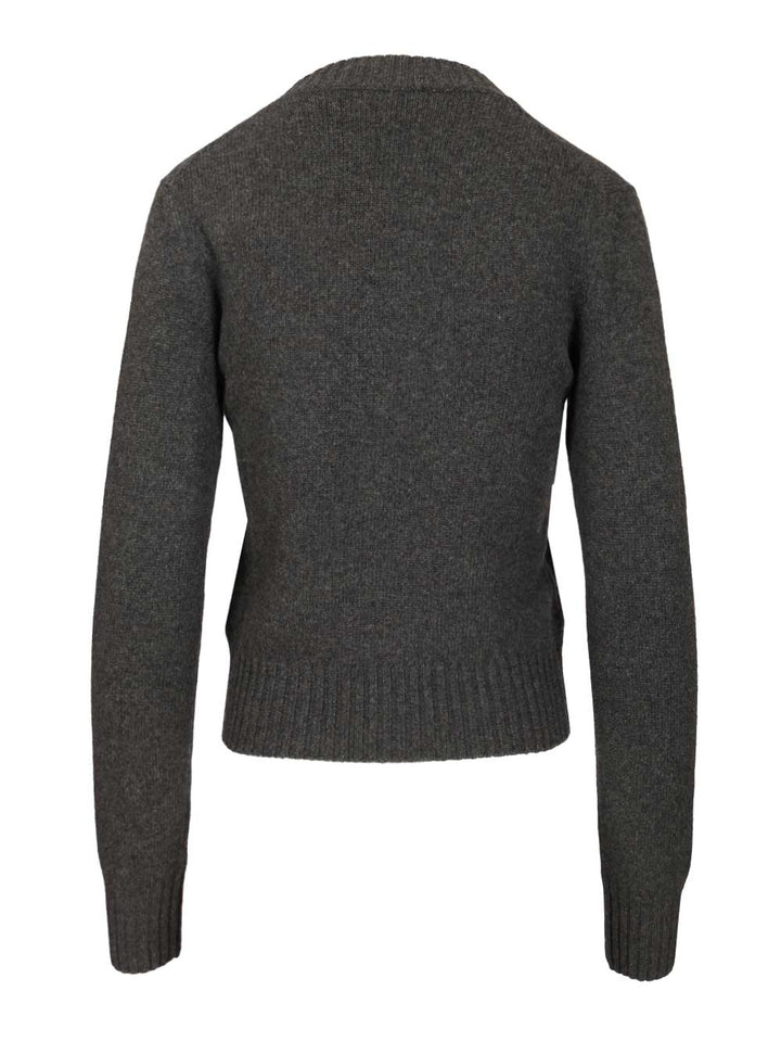 Ami Wool And Cashmere Sweater Knitwear - Nero | 0258c28f4d38eaaeaf046815024aa82dd7897bb9