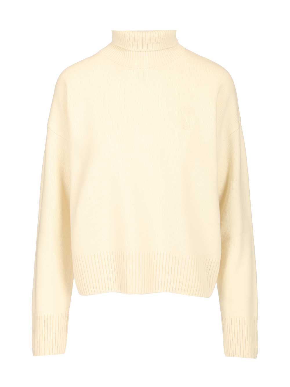 Ami Turtleneck Sweater Knitwear - Bianco | e5b469392cdb1a8a1fade06394cbaaa5281c5337