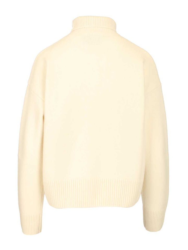 Ami Turtleneck Sweater Knitwear - Bianco | bfaf737d5287fa3b708de13fa9c92d4a0f17bd76
