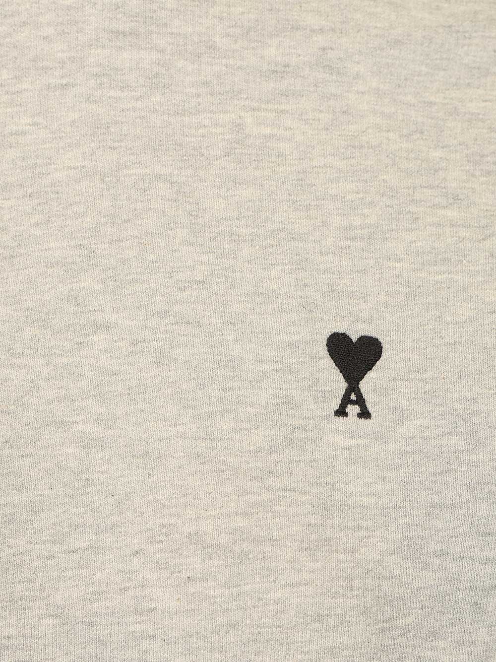 Ami Ami De Coeur Cropped Sweatshirt Knitwear - Grey | 0f06a890b66e4be8c6011b19538e9dc771c2cea3