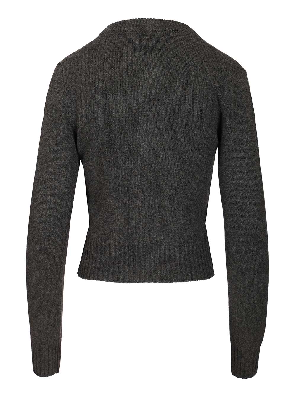 Ami Wool And Cashmere Cardigan Knitwear - Nero | 2442aa5ef9e356214b6e928d34dea6793966c739