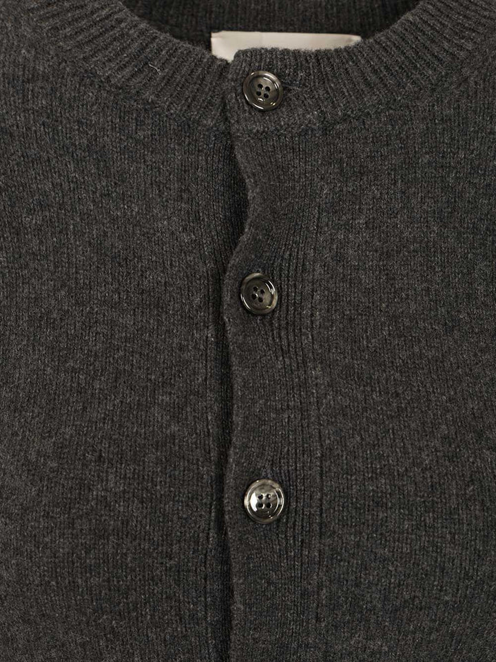 Ami Wool And Cashmere Cardigan Knitwear - Nero | be71d6110a3c656de0b8d6d05b5c811b0c808e7a