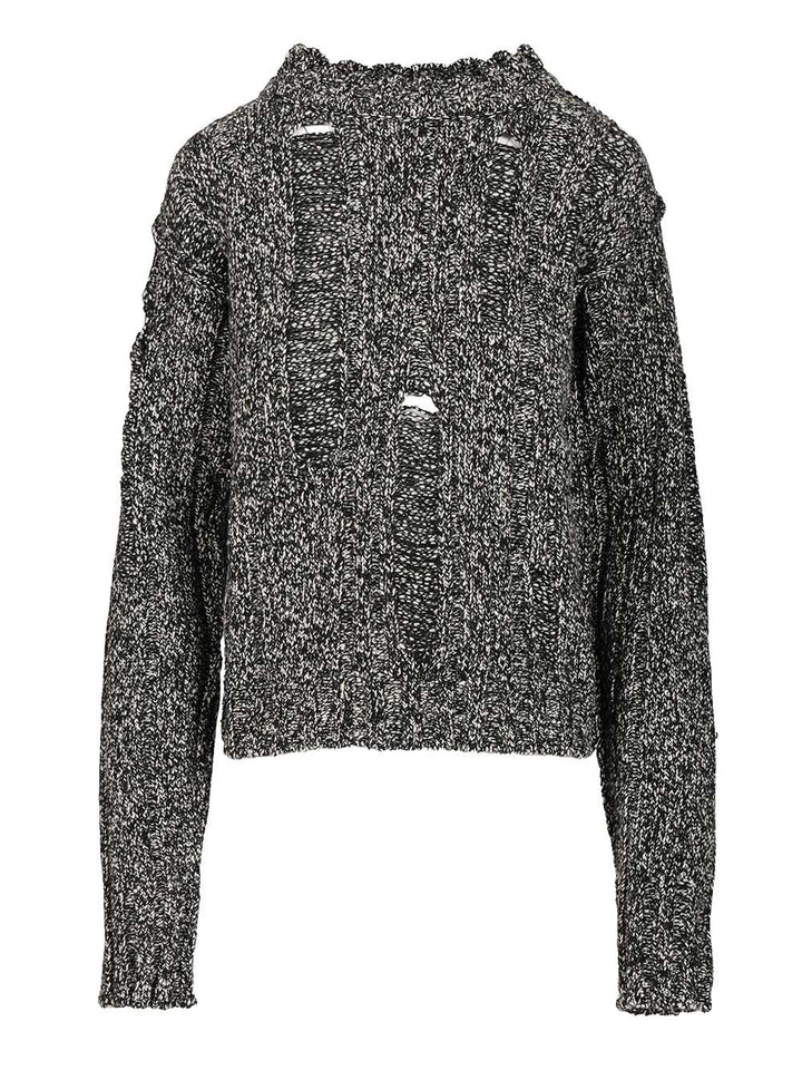 Durazzi Milano Mouliné Sweater Knitwear - Nero | 8c186242eaf318907247031d6d8c5de8569949fe