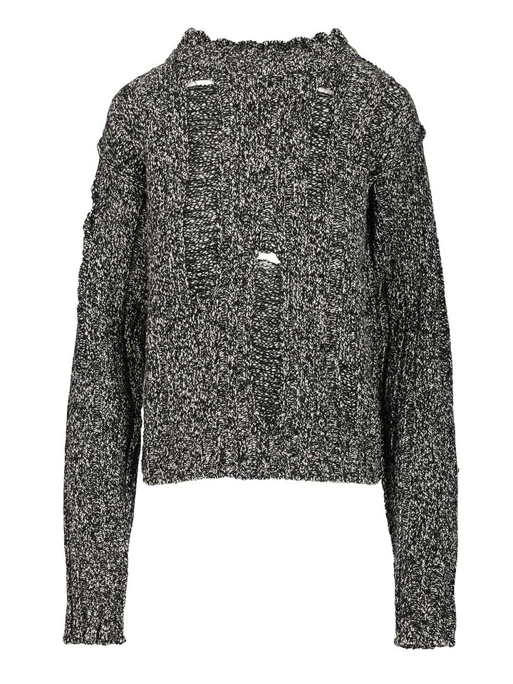 Durazzi Milano Mouliné Sweater Knitwear - Nero | 1b80b1c935b8f66dee49e4136019b70b3e89a091