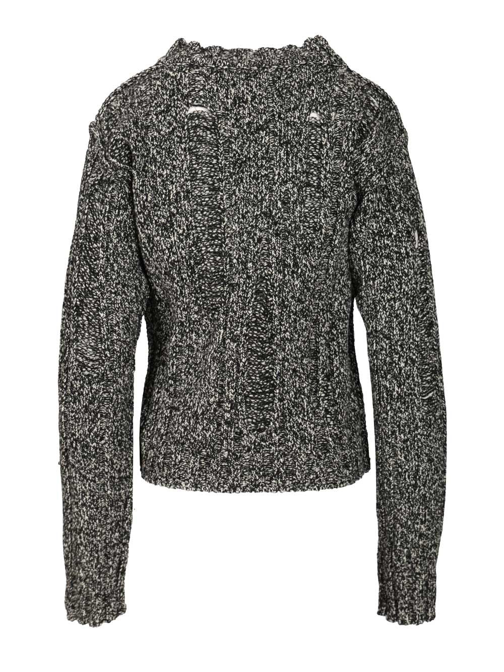 Durazzi Milano Mouliné Sweater Knitwear - Nero | e173a0918ee566b95abc9e462658a4be69b914bf