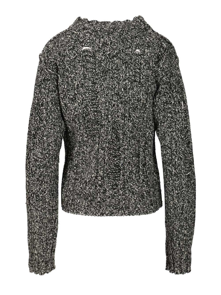 Durazzi Milano Mouliné Sweater Knitwear - Nero | e173a0918ee566b95abc9e462658a4be69b914bf