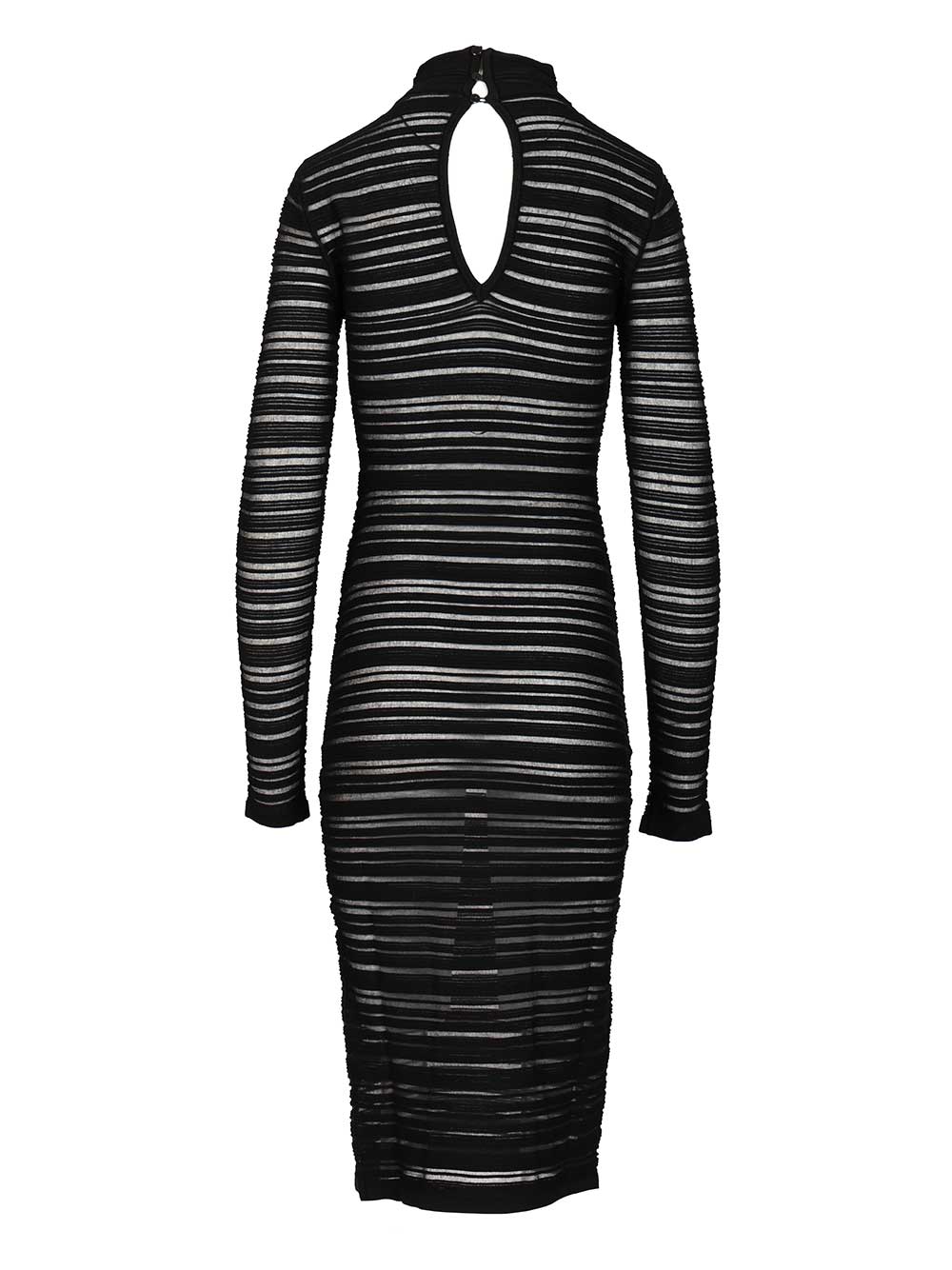 Federica Tosi Semi-Sheer Striped Midi Dress Abiti - Nero | 1596bb020e2223bc8ca167c7ed74eaa014fc8fda