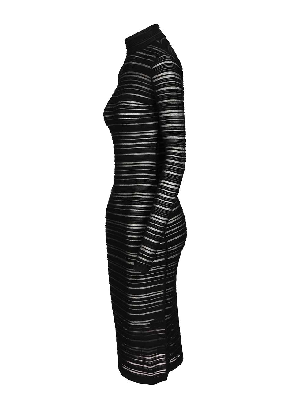 Federica Tosi Semi-Sheer Striped Midi Dress Abiti - Nero | 10571df5851baf6aa44531003bb4a593b62d5d29