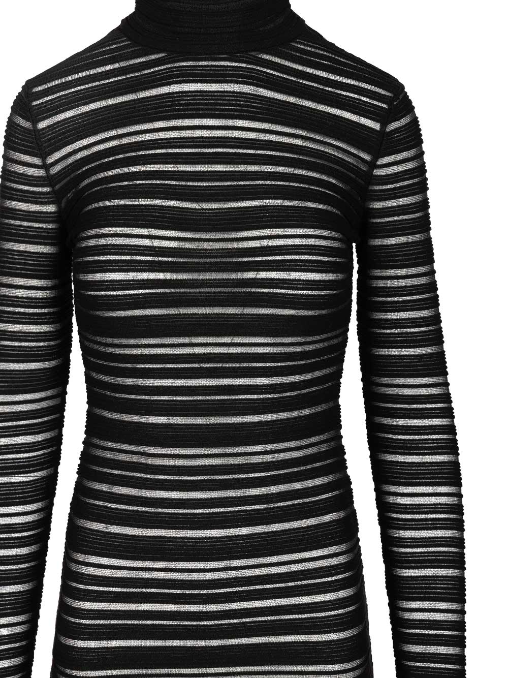 Federica Tosi Semi-Sheer Striped Midi Dress Abiti - Nero | 913992401930144dc6041ef6df59bbf9032955f0