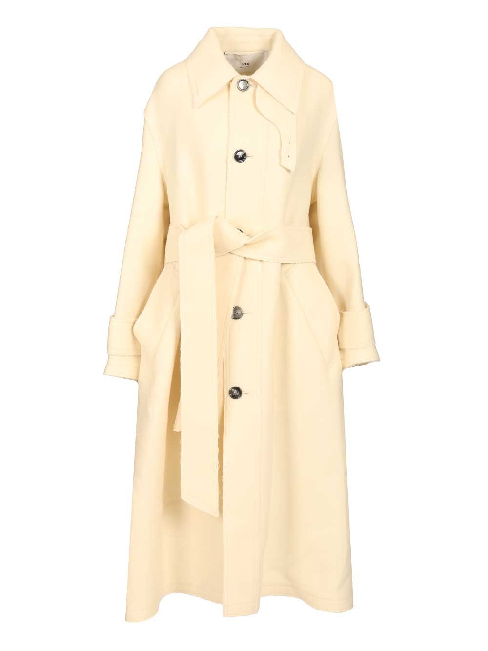 Ami Belted Raincoat Coats - Beige | c494de99708b303155ccdb92f3d554946a7d9d0d