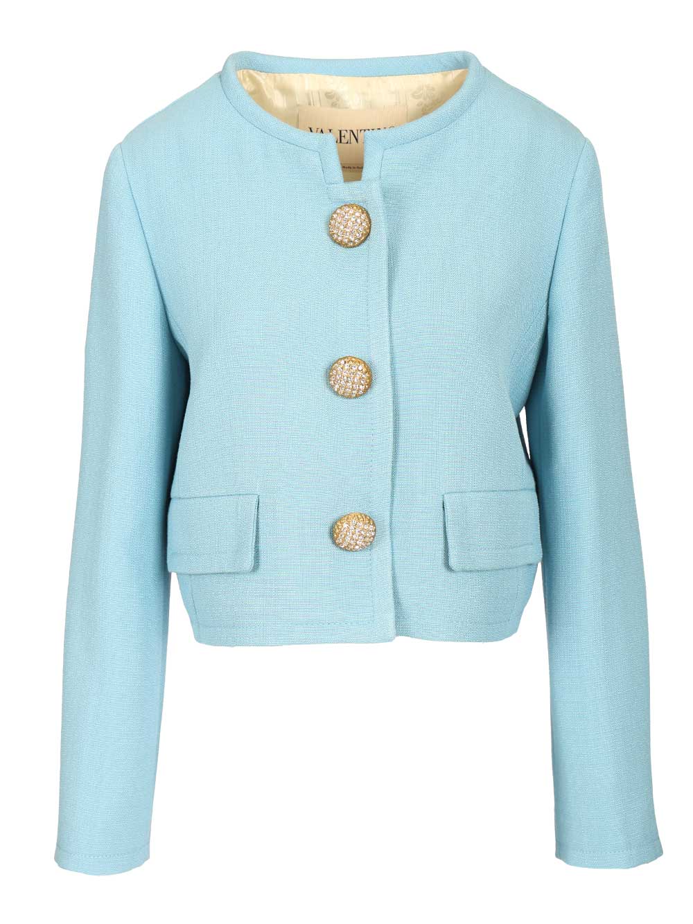 Valentino Garavani Short Viscose Jacket Giacche - Light blue | 8a6ffa6f9e35e15b8461a5e93121bacd3883d251