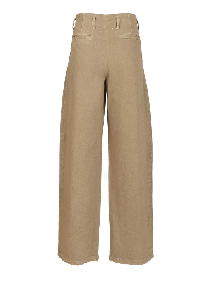 Golden Goose Deluxe Brand Wide Leg Trousers - Verde | 14262ccc51c42b5645e32d7b687987acfdc121da