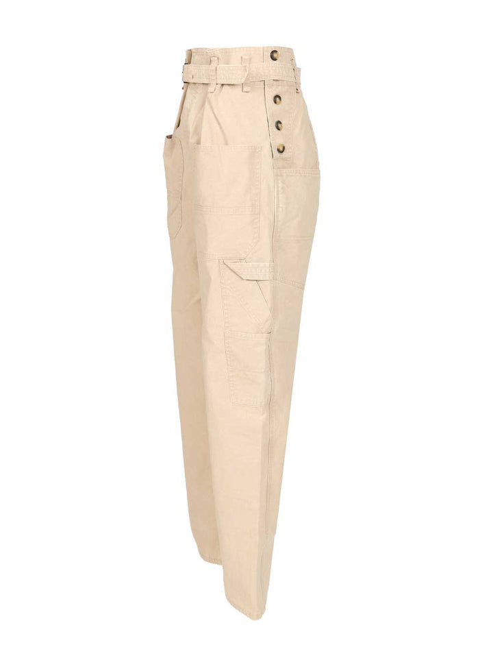 Marant Etoile Mathilda Trousers - Beige | a396df785cb65591abd738b42f650a9b4303cc27