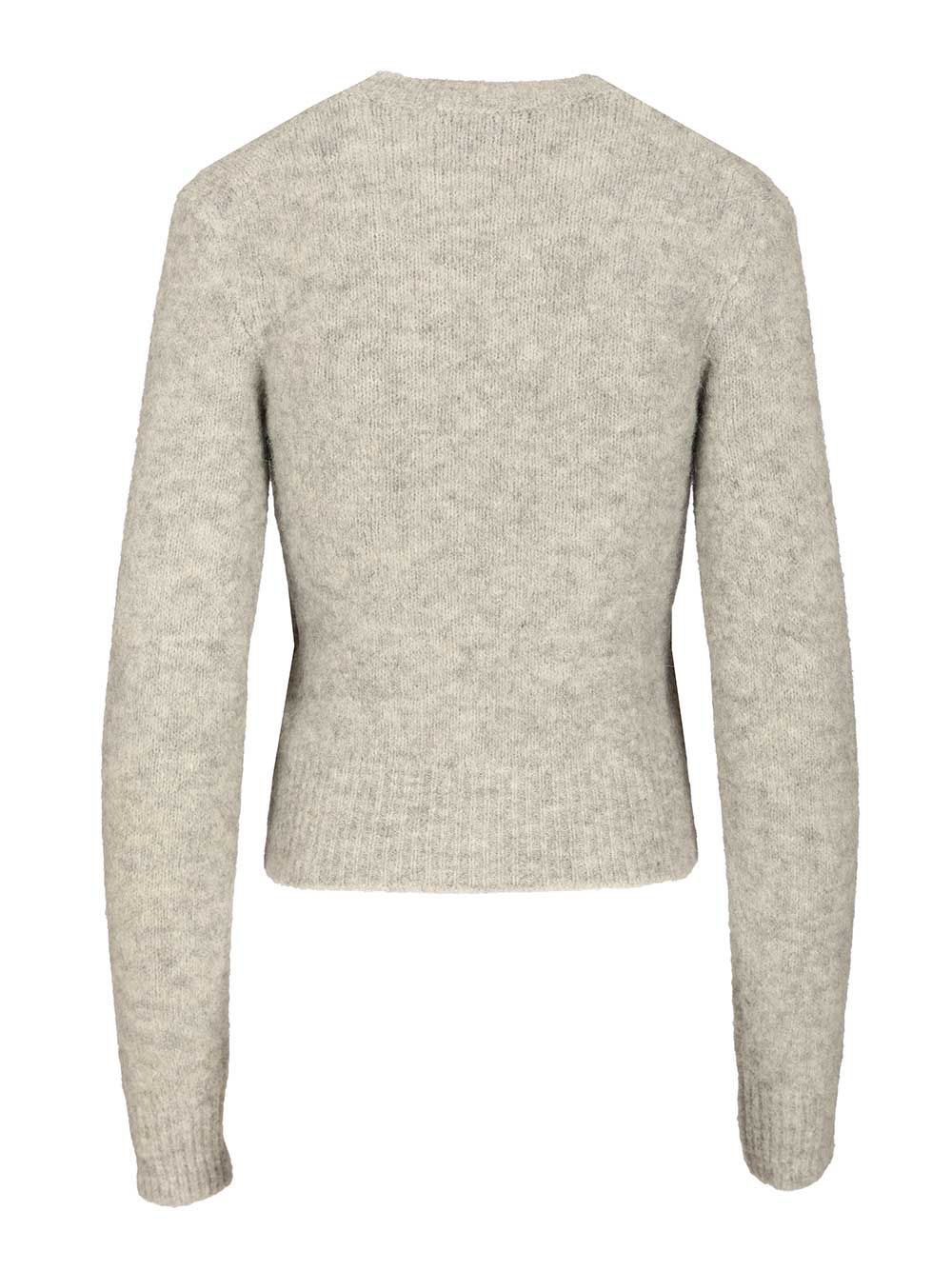 Ami Wool And Alpaca Knit Sweater Knitwear - Grey | cf56620e2ec7142d5a16df7bb040e55d80aa14a0