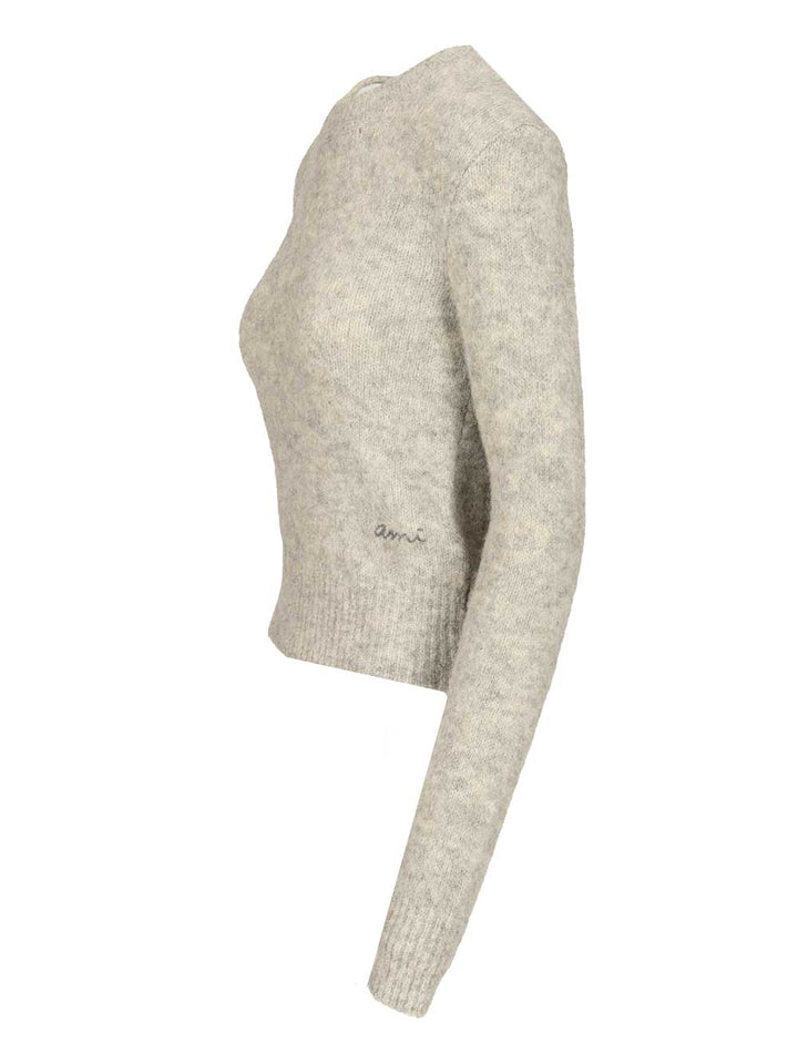 Ami Wool And Alpaca Knit Sweater Knitwear - Grey | 37305fe1b7672f161f7be82ba2c1a52ba01f83d6
