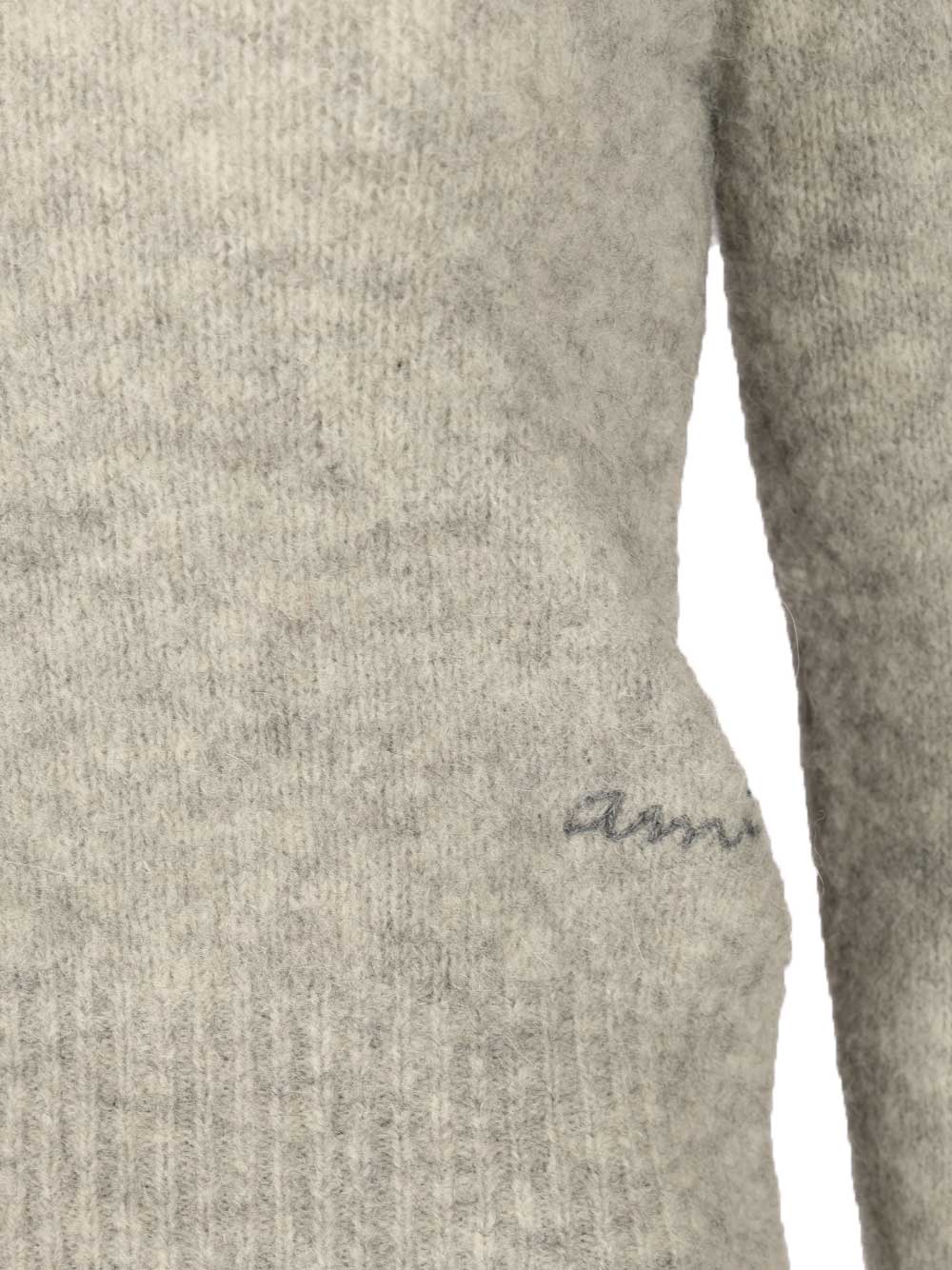 Ami Wool And Alpaca Knit Sweater Knitwear - Grey | 7b6eff718893dc53854d589618c8d53d4b4ff93e