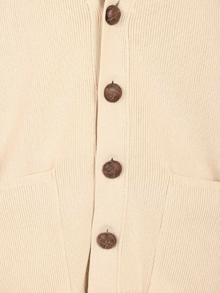 Golden Goose Deluxe Brand Organic Cotton Cardigan Knitwear - Beige | 3e66a93aa19a8c5d70689213f6d92a4d1d252621