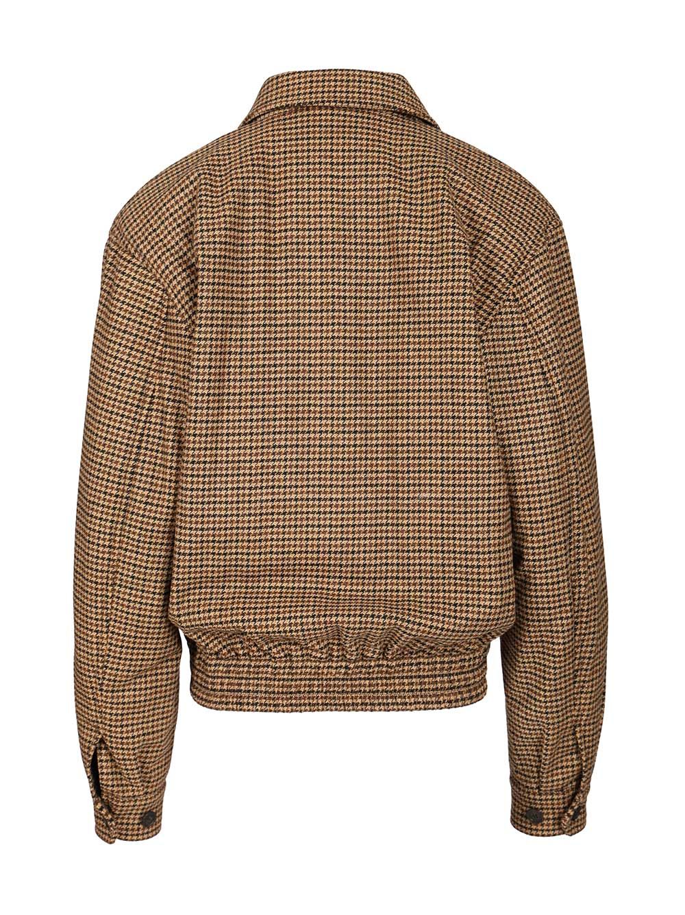 Saint Laurent Houndstooth Padded Jacket Giacche - Marrone | c84f119b073c561d027cc0de34ff79ebd434bed2
