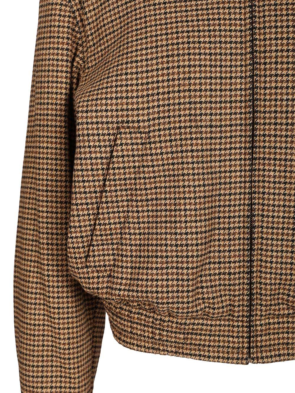 Saint Laurent Houndstooth Padded Jacket Giacche - Marrone | dcf4dd5637d20c4a7f7754c0d0be6c6c975c871e
