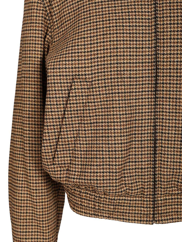 Saint Laurent Houndstooth Padded Jacket Giacche - Marrone | dcf4dd5637d20c4a7f7754c0d0be6c6c975c871e